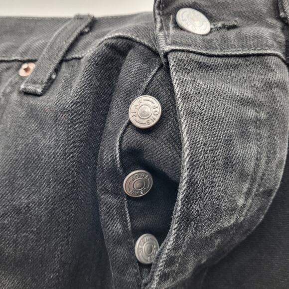 Jean Shop Black Selvedge Denim Jeans Button Fly Made in USA Men's Size 28 Small - Picture 4 of 8